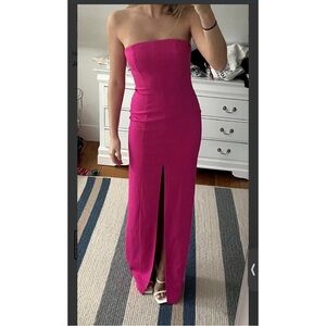 Jay Godfrey Martell Magenta Strapless Front-Slit Column Gown Women's Size 4